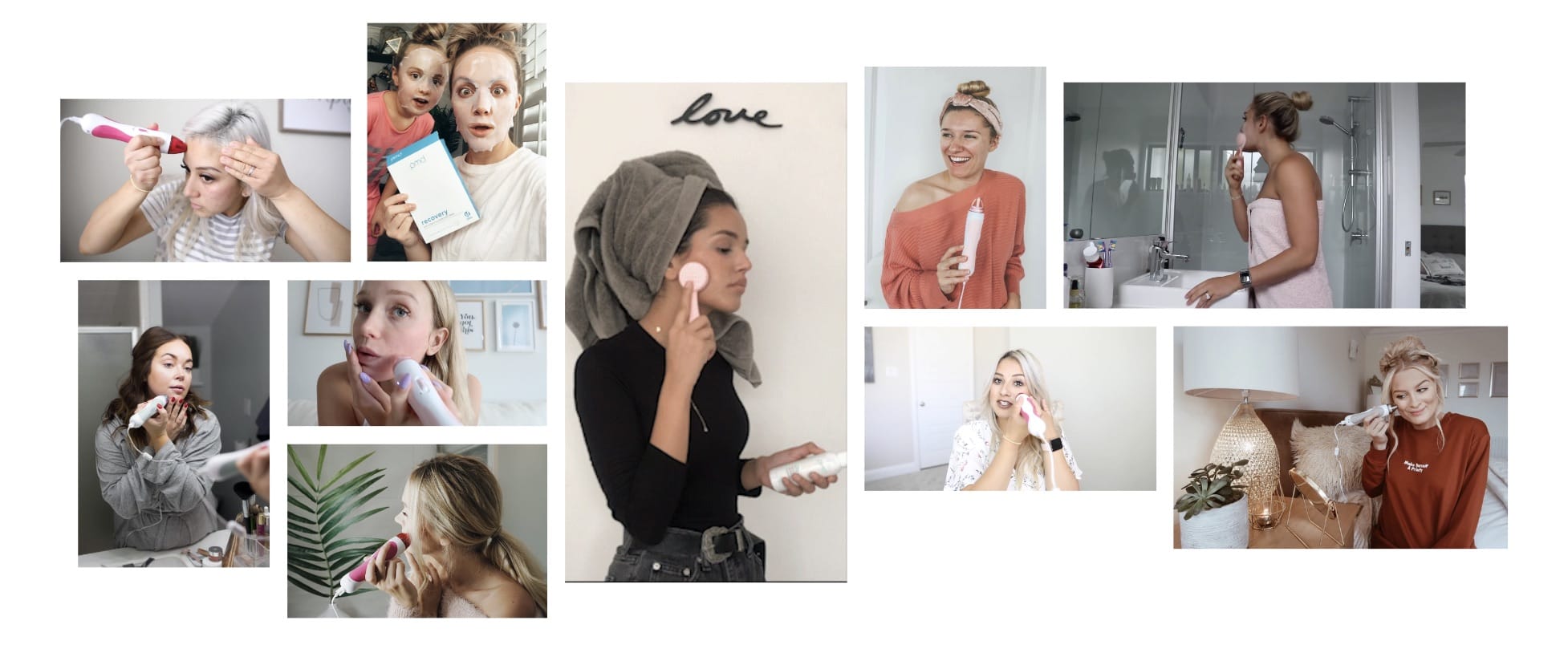 Collage of influencers using PMD products